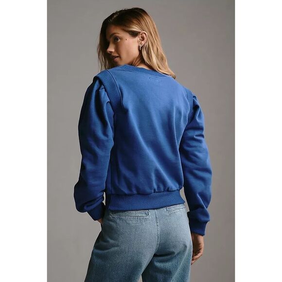 Mother The Ribbed Push and Shove Sweatshirt in Full Throttle - Picture 2 of 9